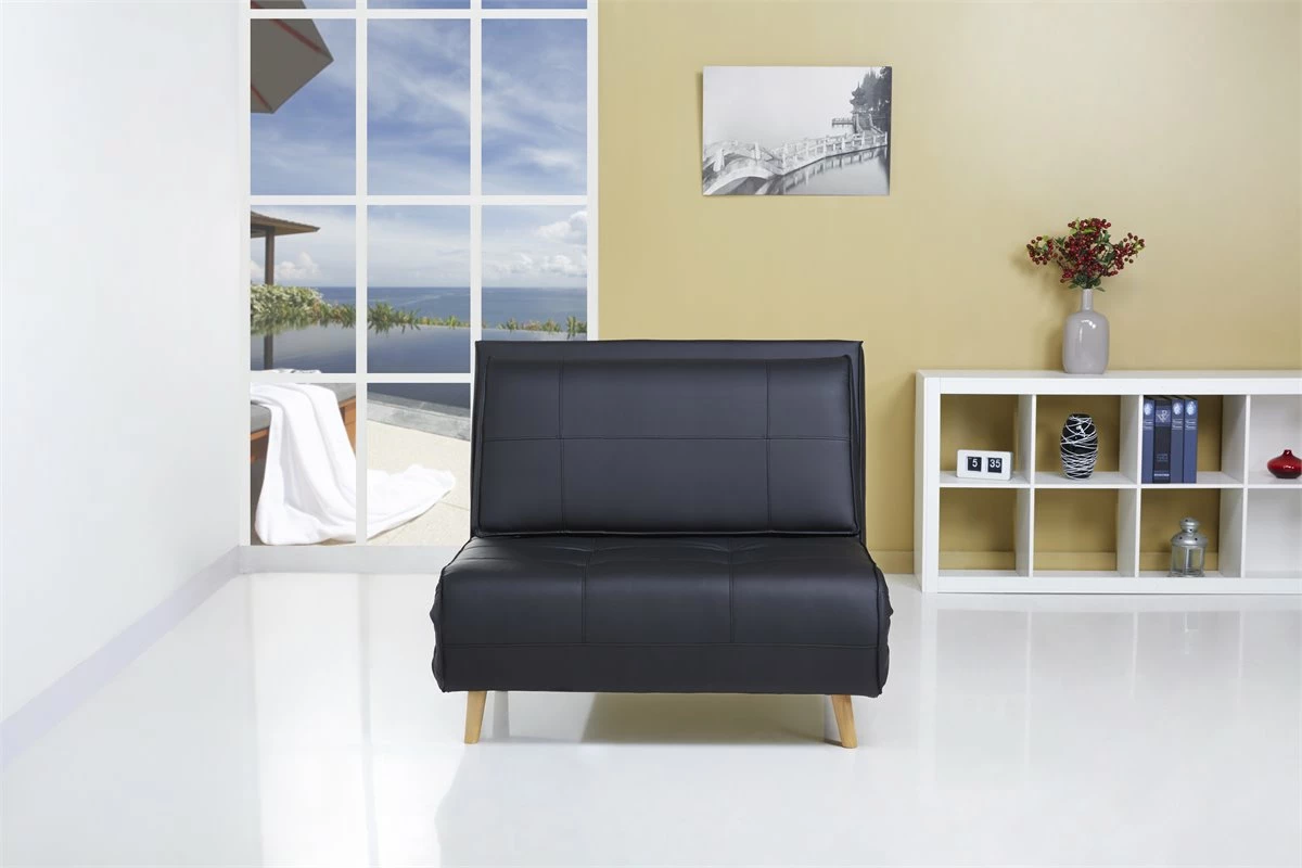 Sillón Cama Piel Sintética ONE Color Negro 2 Sillón Cama Piel Sintética ONE Color Negro - Imagen 2