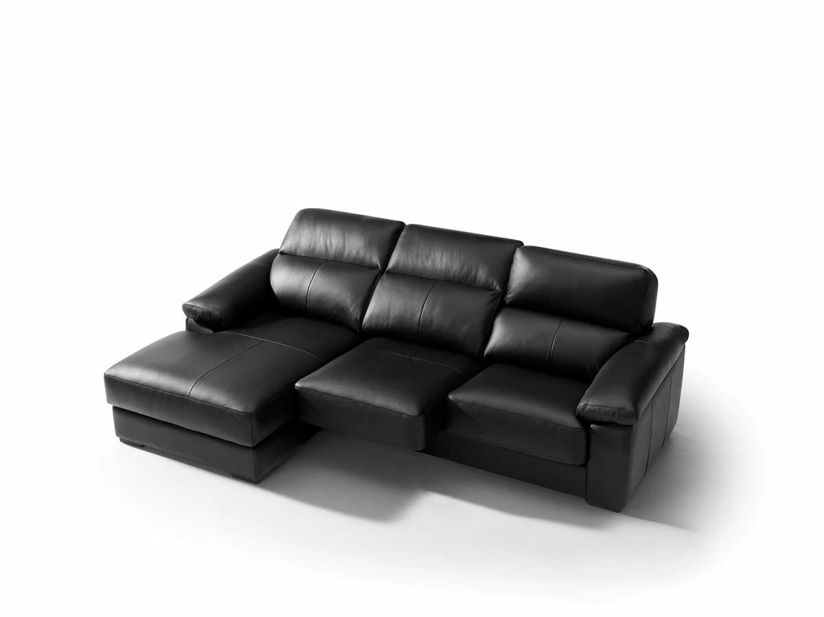 Chaise LonguePiel WILLY Izquierda Negro 4 Chaise LonguePiel WILLY Izquierda Negro - Imagen 4