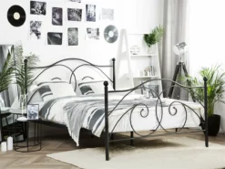 Cama Con Somier De Metal Negro 140 X 200 Cm DINARD