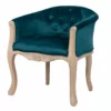 Butaca Velvet Capitone Patas Madera 61x61x71 Cm