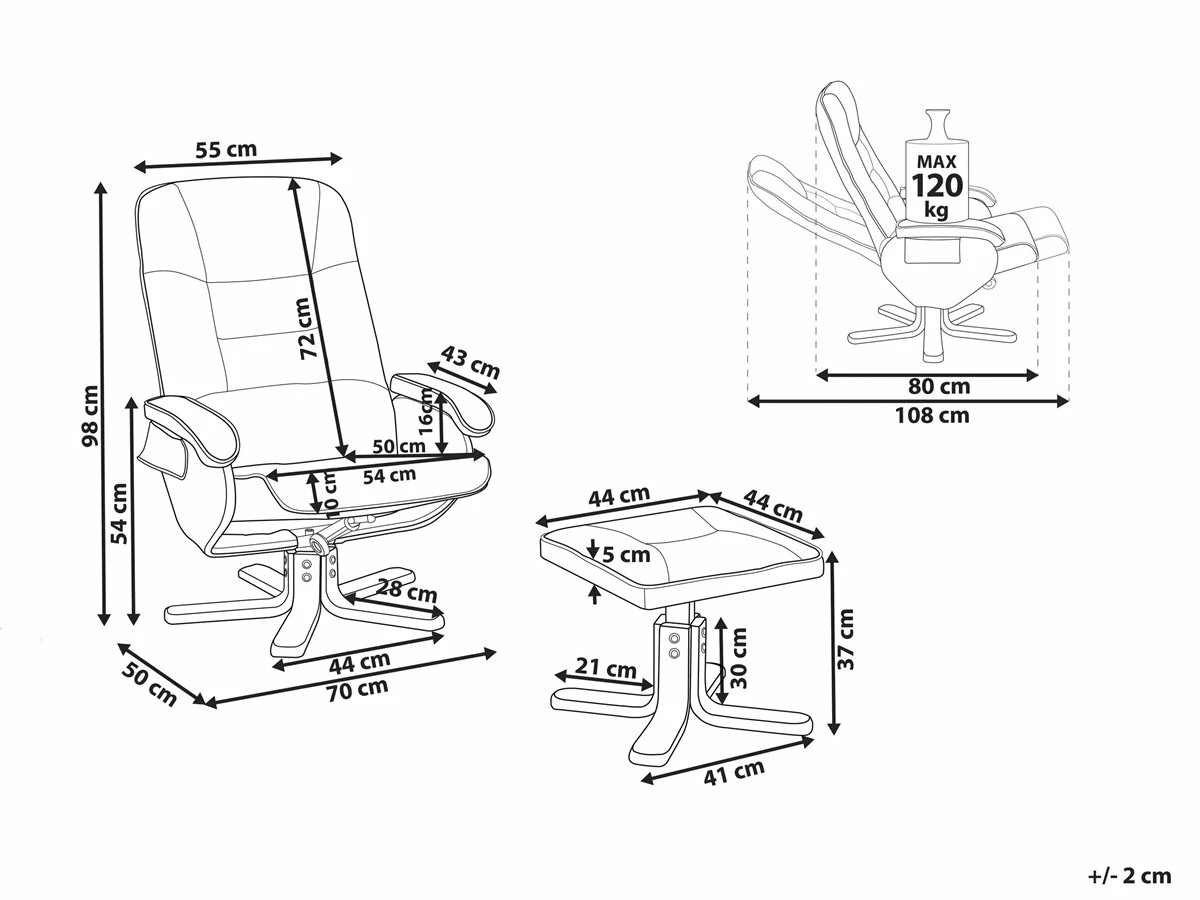 Sillón De Masaje De Piel Sintética Beige Crema/madera Clara RELAXPRO 3 Sillón De Masaje De Piel Sintética Beige Crema/madera Clara RELAXPRO - Imagen 3