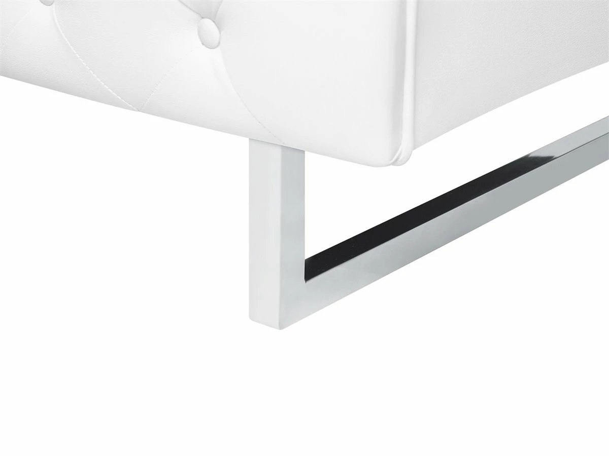 Conjunto De Sala De Estar 5 Plazas De Piel Sintética Blanca VISSLAND 11 Conjunto De Sala De Estar 5 Plazas De Piel Sintética Blanca VISSLAND - Imagen 11