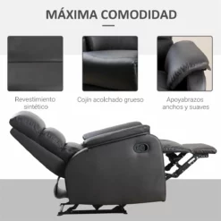 HOMCOM Sillón Relax Reclinable Manual Tapizado En PU Con Reposapiés Retráctil Asiento Y Respaldo Extra Acolchados Para Salón Oficina Dormitorio 75x92x99 Cm Marrón -Conforama Tienda de ventas 08a7c72c06573b510a3a3a9261b470307b592a98 61c41651c5884b5190f8f951dbf13a79