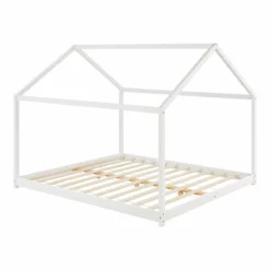 Cama Para Niños Cerro En Forma De Casa Madera Pino 180 X 200 Cm - Blanco [en.casa]