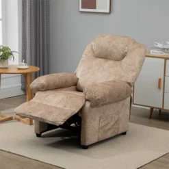 HOMCOM Sillón Relax Reclinable Manual Tapizado En Terciopelo Acolchado Con Reposapiés Retráctil Y Bolsillos Laterales Para Salón Oficina Dormitorio 96x91x108 Cm Beige -Conforama Tienda de ventas 0a9364254978c5f6a3dfd4a4bcc1664356dd4557 3484e3317b6748e8b0660c82c03551fa