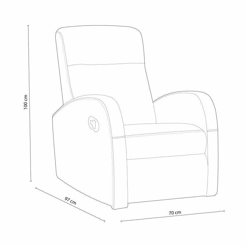 Sillón Relax Home Símil Piel Chocolate 97x70x77 Cm 5 Sillón Relax Home Símil Piel Chocolate 97x70x77 Cm - Imagen 5