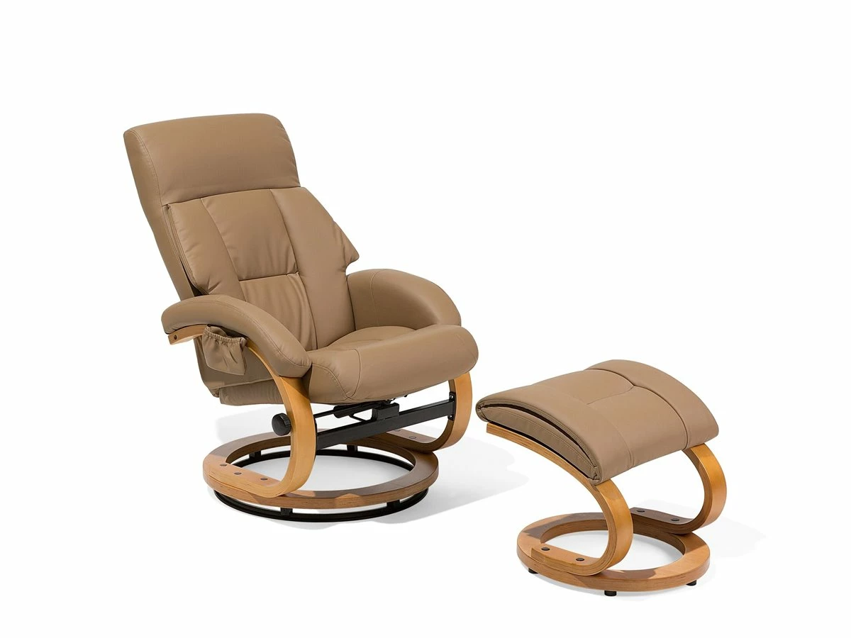 Sillón De Masaje De Piel Sintética Beige Arena/madera Clara FORCE 4 Sillón De Masaje De Piel Sintética Beige Arena/madera Clara FORCE - Imagen 4