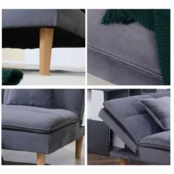 HOMCOM Sofá Cama De 3 Plazas Tapizado En Franela Con Respaldo Ajustable En 2 Posiciones 2 Cojines Y Patas De Madera Sofá Moderno Para Salón Oficina 181x92x84 Cm Gris -Conforama Tienda de ventas 0d79a1e9774f125a1def6a9c20926514b8807f8d 576371e302194fe7aed4b2f6ad0d66e0