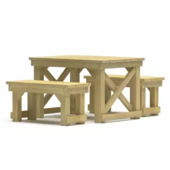 Juego De Comedor De Jardín 3 Piezas Madera De Pino Impregnada VidaXL