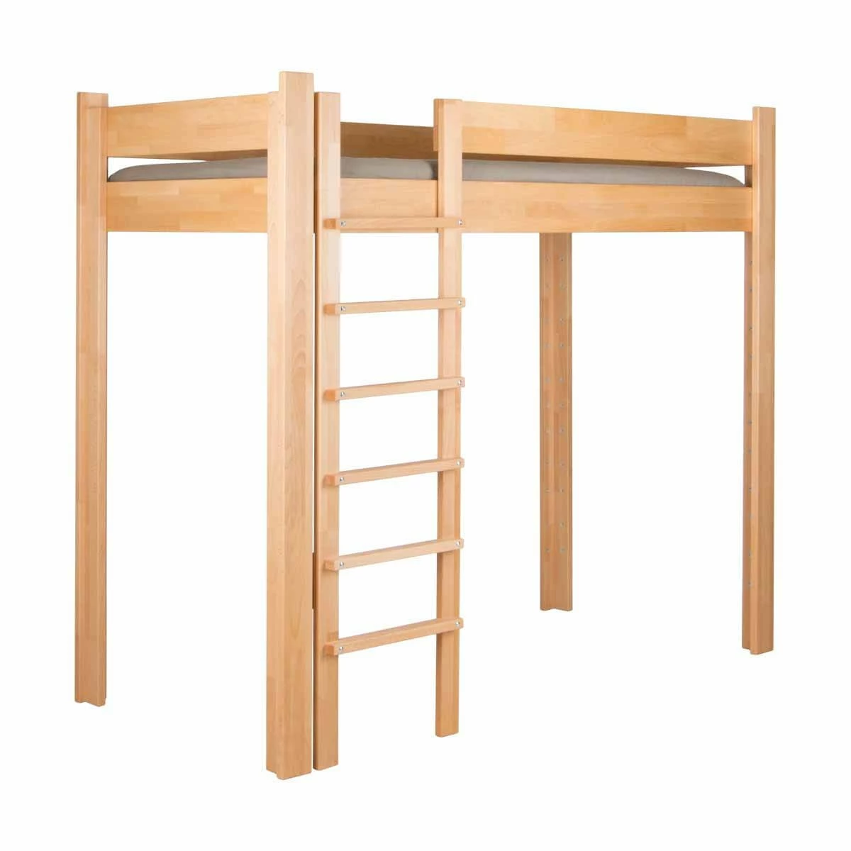 Cama Alta De Madera Natural DESTYLE 90x200 Cm 2 Cama Alta De Madera Natural DESTYLE 90x200 Cm - Imagen 2