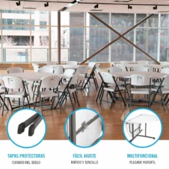 Mesa Redonda Plegable Blanco LIFETIME Ø152 X 75,5 Cm -Conforama Tienda de ventas 136858a3ca269ce20b5837b4b322b2c0c6a2b64d 963088a789904b4ab3be74975b37f759