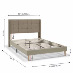 Estructura De Cama Tapizada Esther 135/140x190 Cm, Beige -Conforama Tienda de ventas 14ad28da0904e0ed1aa60571ed96b8de919edc3a 014a3b4e4c7145d7994b12aa009353ec