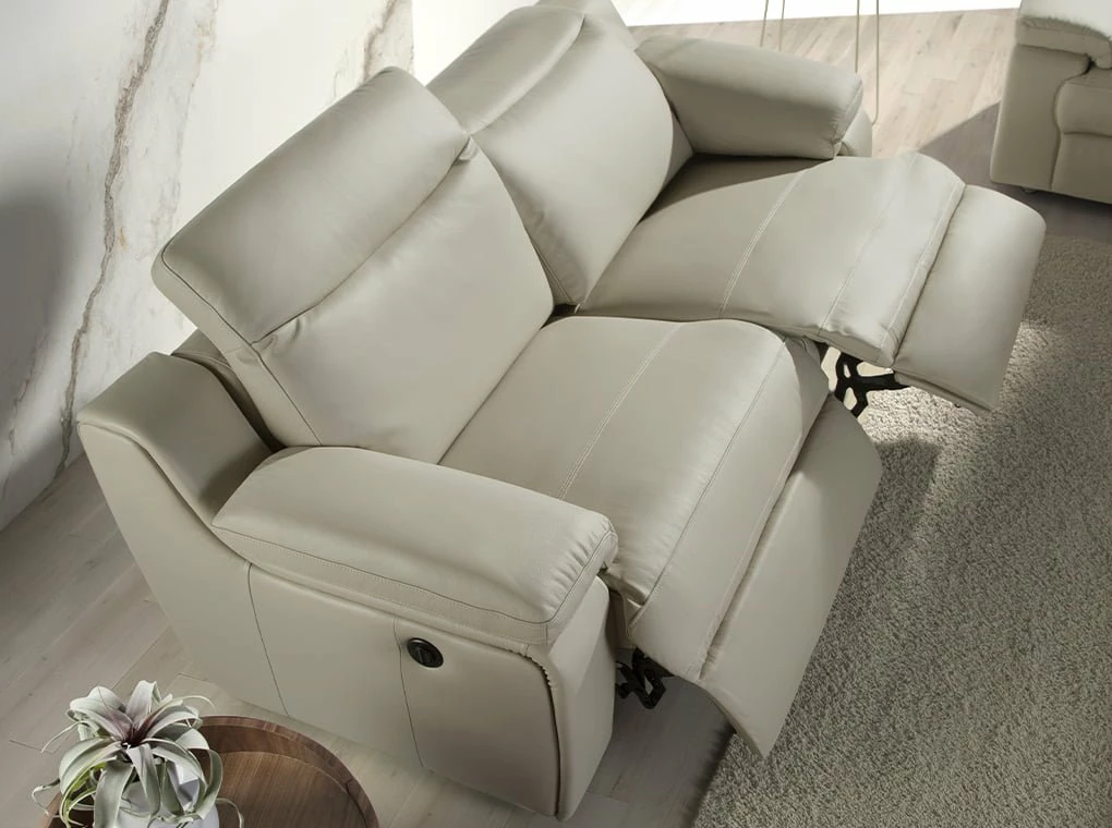 ANGEL CERDA Sofá 3 Plazas Piel Vacuno Gris Taupé 5 ANGEL CERDA Sofá 3 Plazas Piel Vacuno Gris Taupé - Imagen 5