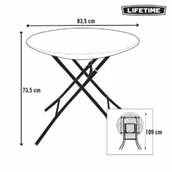 Mesa Auxiliar Plegable Redonda Blanco LIFETIME Ø84 X 74 Cm -Conforama Tienda de ventas 1932a9f493d2367d870b2aa670a945c3a91e420a 6faf55969df84787aaab8e86525d012c