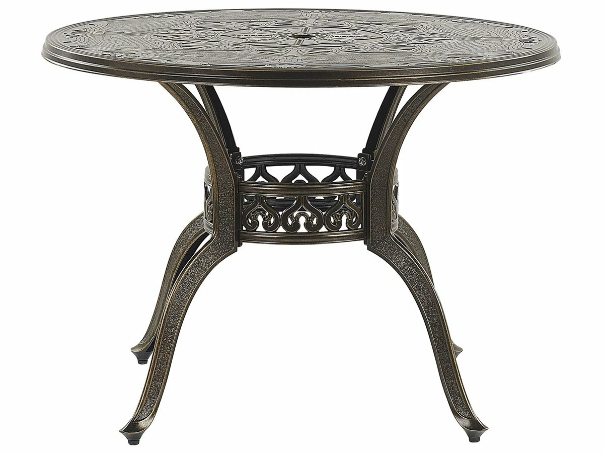 Mesa De Jardín De Metal Marrón Oscuro ⌀ 102 Cm SAPRI 2 Mesa De Jardín De Metal Marrón Oscuro ⌀ 102 Cm SAPRI - Imagen 2