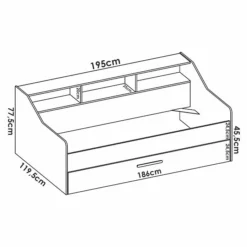 Cama Nido Drag 1 Cajón 3 Huecos De Almacenaje Blanco 60x194x97 Cm -Conforama Tienda de ventas 19e634495708508182123bc2bf3629edc611fcfd Imagen