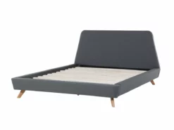 Cama Con Somier De Poliéster Gris Oscuro/madera Clara 160 X 200 Cm VIENNE -Conforama Tienda de ventas 19edcae8eafe9f27f351770eda72ef69dc832b5f e8a4d25c745f46ef9e3a4dc892621fde