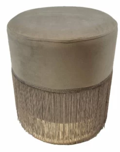 Pouf De Madera Y Terciopelo BANGS