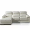 Chaise Longue Piel WILLY Izquierda Blanco