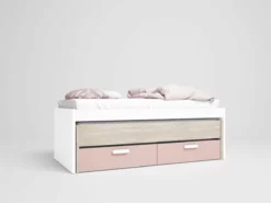 Compacto 90x190 LUPY 8KBlanco Mate/Rosa Talco