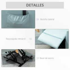 HOMCOM Sillón Levanta Personas Sillón Relax Eléctrico Tapizado En Microfibra Con Reclinación 143° USB Reposacabezas Ajustable Reposapiés Y Bolsillo Lateral Carga 150 Kg 81x91x103 Cm Azul -Conforama Tienda de ventas 1d21ebde1e453cd942936acb53b3b13b811c0443 356f8a9d7c77425fab7f0f5038ed1eff