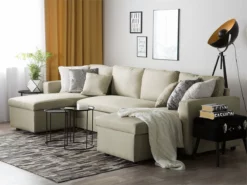 Sofá Cama 5 Plazas Tapizado Beige SOMMEN