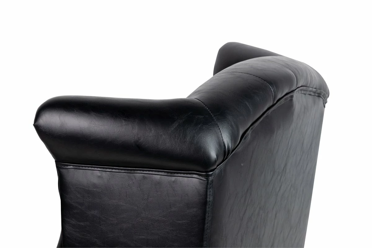 Sillón Pu Patas De Madera Negro Adda Home 70x76x106 Cm 4 Sillón Pu Patas De Madera Negro Adda Home 70x76x106 Cm - Imagen 4