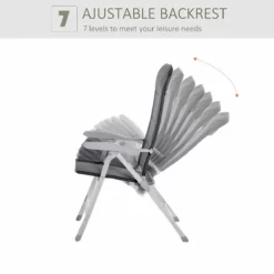 Outsunny Silla De Jardín Plegable De Aluminio Con Respaldo Alto Ajustable En 7 Posiciones Y Reposacabezas Acolchado Para Exterior 75x61,5x114,5 Cm Gris -Conforama Tienda de ventas 1fa164b72f41efa3999a42b643eaca3d636adf96 e8eed10f979e4ea5a32c47ba790c4881
