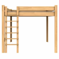 Cama Alta DESTYLE Con Escalera Frontal 140x200 Cm Natural