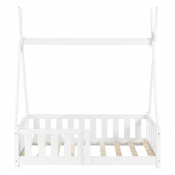 Cama Infantil Helsingborg Con Reja De Seguridad - Estructura Tipi - Pino 140x70 Cm - Blanco Mate [en.casa] -Conforama Tienda de ventas 20174e900de9f4b0d0b9da970462b1b039c5a827 08fa60bc3a184d738919f0ed7042249d