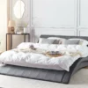 Cama Con Somier De Terciopelo Gris 180 X 200 Cm VICHY