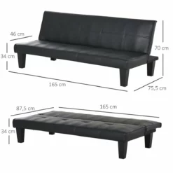HOMCOM Sofá Cama De 3 Plazas Diseño 2 En 1 Plegable Sin Reposabrazos Estructura Sólida Con Patas Elevadas Asiento Acolchado De Esponja Cómodo Carga 300 Kg 165x75,5x70 Cm Gris -Conforama Tienda de ventas 22476df7c9de70016229565f00a591f2c20b168b aa7295172d254725bea0848840db2486
