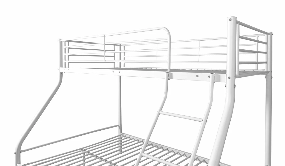 Litera Matrimonial Metálica Para 3 Personas,200x145x96cm Color Blanco 2 Litera Matrimonial Metálica Para 3 Personas,200x145x96cm Color Blanco - Imagen 2