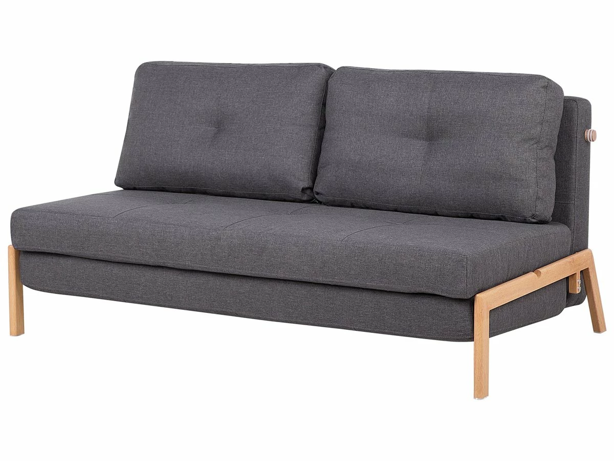 Sofá Cama 2 Plazas Tapizado Gris Oscuro EDLAND 5 Sofá Cama 2 Plazas Tapizado Gris Oscuro EDLAND - Imagen 5