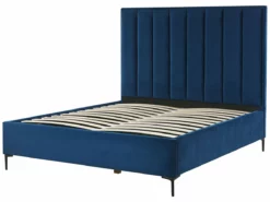 Cama Con Somier De Terciopelo Azul Marino/negro 140 X 200 Cm SEZANNE -Conforama Tienda de ventas 2408e315baf518ec364a98652f6e5015f020ea65 d25652682538449f8a9e28edff29588c