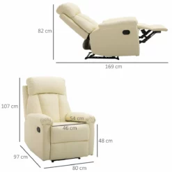 HOMCOM Sillón Relax Reclinable Tapizado En PU Butaca De Salón Con Reposapiés Retráctil Respaldo Alto Resposabrazos Y Asiento Acolchados Grueso 80x97x107 Cm Blanco 11 HOMCOM Sillón Relax Reclinable Tapizado En PU Butaca De Salón Con Reposapiés Retráctil Respaldo Alto Resposabrazos Y Asiento Acolchados Grueso 80x97x107 Cm Blanco -Conforama Tienda de ventas 24452bc927241d3925c9f65024fe89b31b6234ce 92b18cc3ecc5444881948b062dc8ab37