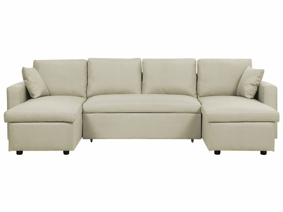 Sofá Cama 5 Plazas Tapizado Beige SOMMEN 2 Sofá Cama 5 Plazas Tapizado Beige SOMMEN - Imagen 2