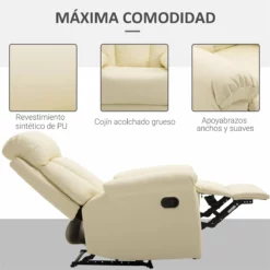 HOMCOM Sillón Relax Reclinable Tapizado En PU Butaca De Salón Con Reposapiés Retráctil Respaldo Alto Resposabrazos Y Asiento Acolchados Grueso 80x97x107 Cm Blanco 13 HOMCOM Sillón Relax Reclinable Tapizado En PU Butaca De Salón Con Reposapiés Retráctil Respaldo Alto Resposabrazos Y Asiento Acolchados Grueso 80x97x107 Cm Blanco -Conforama Tienda de ventas 25dc88c4c50c4fabf6d6cf6ccd9d5498148bca8b f5e6c67f516948b99c1038649617eb22