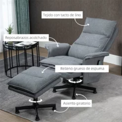 HOMCOM Sillón De Masaje Relax Eléctrico Con Reposapiés Sillón Masaje Tapizado En Lino Con Mando A Distancia Y 8 Zonas De Masaje Carga 120 Kg 78x81x99 Cm Gris -Conforama Tienda de ventas 26dd12ca0e05b0770156b48df01a058a5f38ed12 2ce2063720b140a28bda54336a0a1687