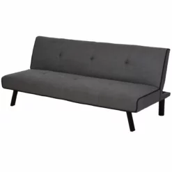 HOMCOM Sofá Cama De 3 Plazas Diseño 2 En 1 Plegable Sin Reposabrazos Tapicería En Tela Con Toque Aterciopelado Patas Elevadas Acolchado Cómodo 170x76x72,5 Cm Gris