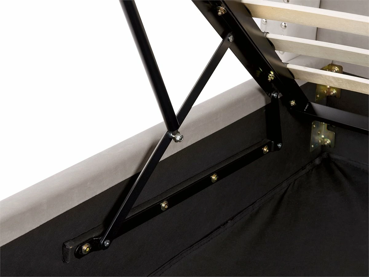 Cama Con Almacenaje De Terciopelo Gris Claro/plateado 180 X 200 Cm LUBBON 8 Cama Con Almacenaje De Terciopelo Gris Claro/plateado 180 X 200 Cm LUBBON - Imagen 8