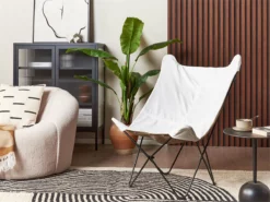 Sillón De Terciopelo Blanco/negro NYBRO