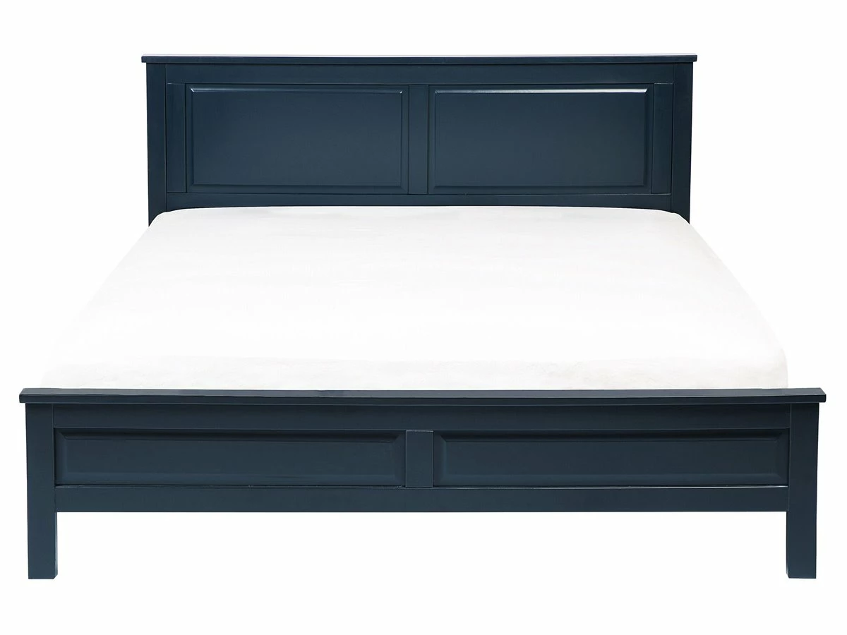 Cama Con Somier De Madera De Pino Azul Oscuro 160 X 200 Cm OLIVET 4 Cama Con Somier De Madera De Pino Azul Oscuro 160 X 200 Cm OLIVET - Imagen 4