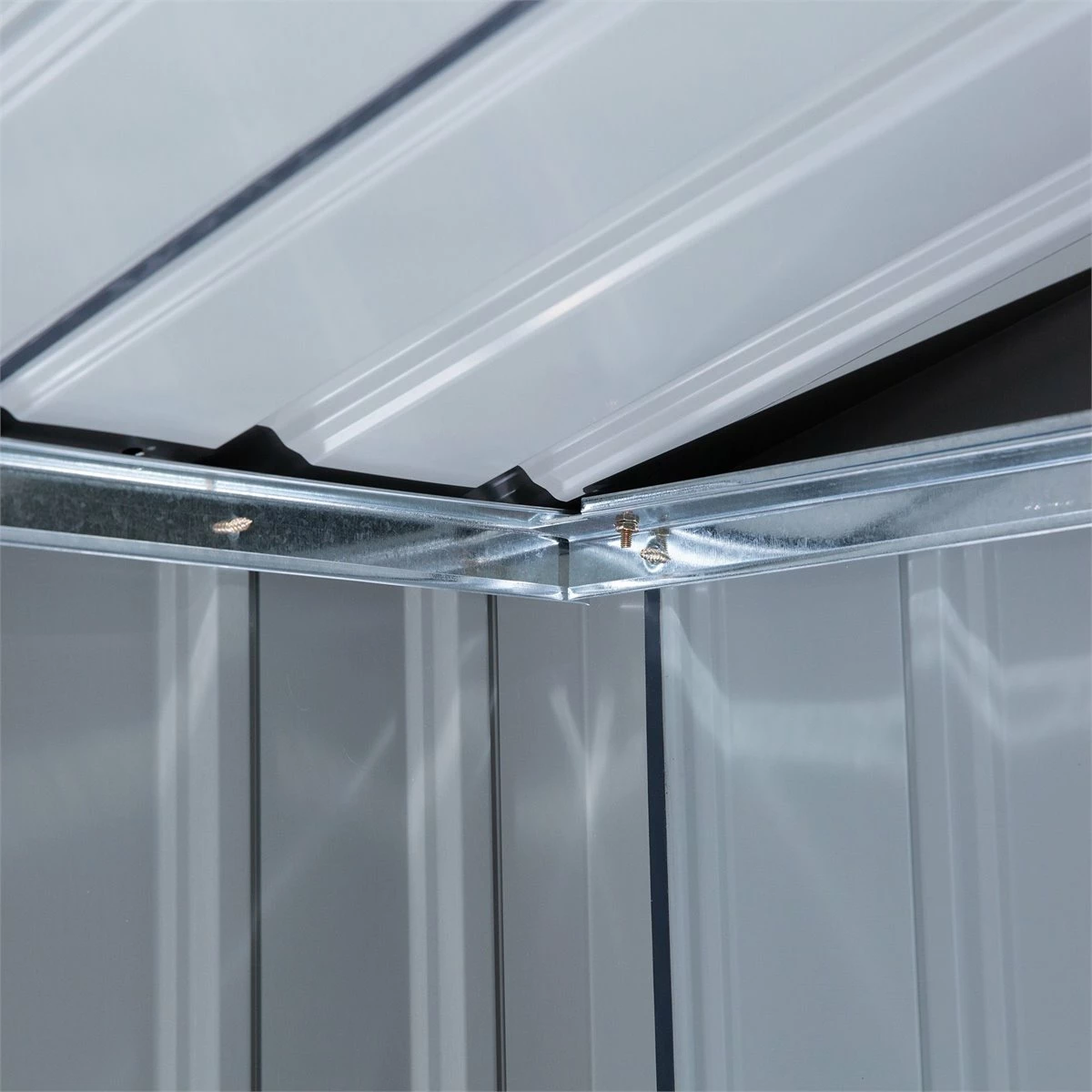 Outsunny Caseta De Jardín 213x130x185 Cm Cobertizo Metálico De Exterior Para Almacenamiento De Herramientas Con 2 Puertas Correderas Y 4 Ventanas Para Terraza Gris 9 Outsunny Caseta De Jardín 213x130x185 Cm Cobertizo Metálico De Exterior Para Almacenamiento De Herramientas Con 2 Puertas Correderas Y 4 Ventanas Para Terraza Gris - Imagen 9