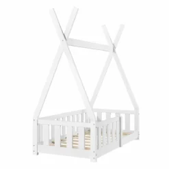 Cama Infantil Helsingborg Con Colchón Y Reja De Seguridad - Estructura Tipi - Pino 140x70 Cm - Blanco Mate [en.casa] -Conforama Tienda de ventas 2ae818f30fd46386c854a0dfb7e5e0b34fe451b4 4971b20fa23a41f2840fc85d8764813b