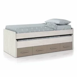 Cama Doble Juvenil Ares Blanco Alpex Y Basalto 69x198X96 Cm