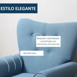 HOMCOM Butaca De Salón Tapizada En Tela Sillón Relax Con Reposabrazos Asiento Acolchado Y Patas De Madera Estilo Moderno Para Dormitorio 78x74x97 Cm Azul 10 HOMCOM Butaca De Salón Tapizada En Tela Sillón Relax Con Reposabrazos Asiento Acolchado Y Patas De Madera Estilo Moderno Para Dormitorio 78x74x97 Cm Azul -Conforama Tienda de ventas 2c3307795ac1e834407f44b9c8d40ca7a7e03660 947427bbe98a4d5b9cacac5e6dffd5f9