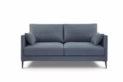 Sofa De 2 Plazas NERO En Tela Con Patas Metalicas Azul