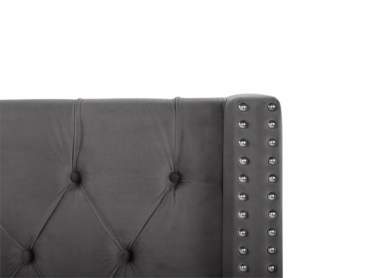 Cama Con Almacenaje De Terciopelo Gris 180 X 200 Cm LUBBON 9 Cama Con Almacenaje De Terciopelo Gris 180 X 200 Cm LUBBON - Imagen 9