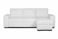 Chaise Longue Reversible De Piel Sintética Con Cama HARRY Blanco